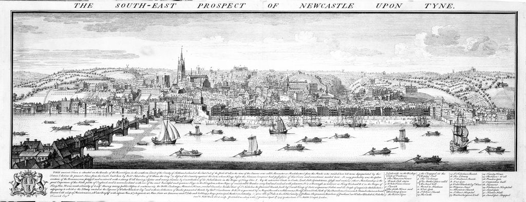 Detail of The south-east prospect of Newcastle upon Tyne by Samuel Buck