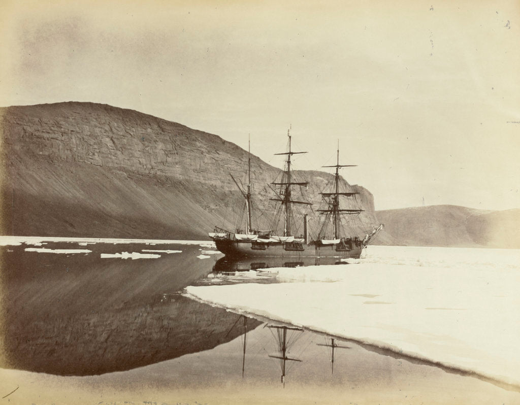 Detail of Fast to a floe under Cape Prescott, Franklin Pierce Bay, 9 August 1875 by unknown