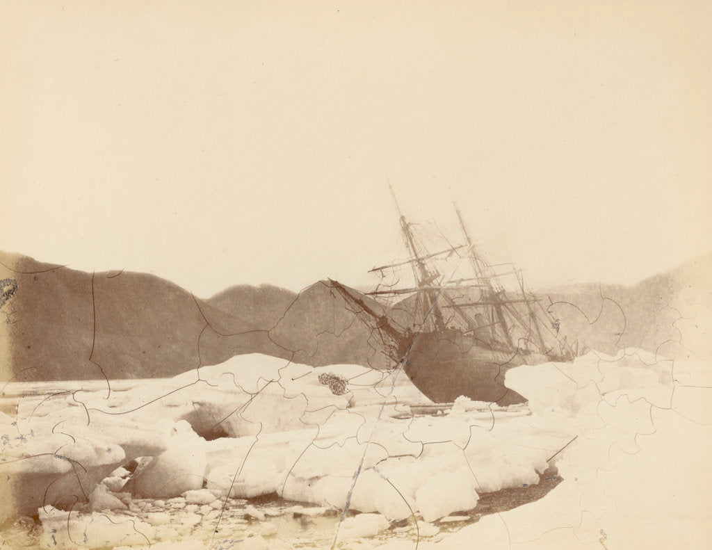 Detail of Rawlings Bay, 'Alert' onshore. View from under the bows at low water, August 1876. by unknown