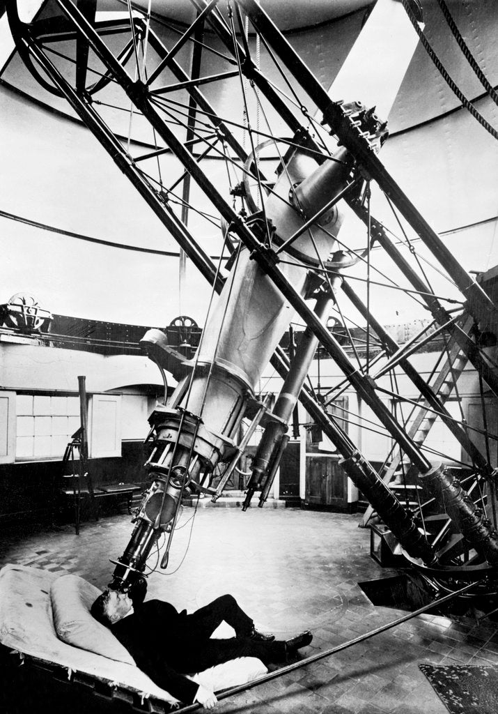 Detail of Using the 28-inch refracting telescope at Royal Observatory, Greenwich by unknown