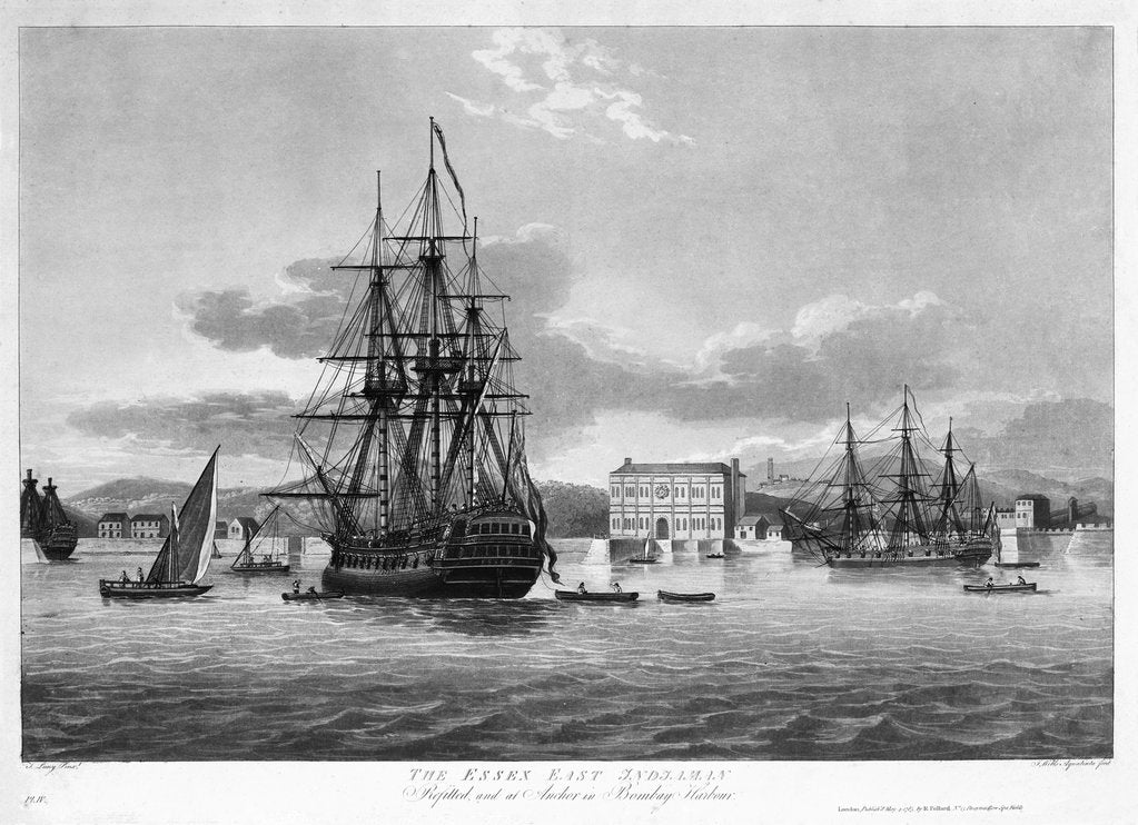 Detail of The Essex East Indiaman Refitted, and at Anchor in Bombay Harbour by Thomas Luny