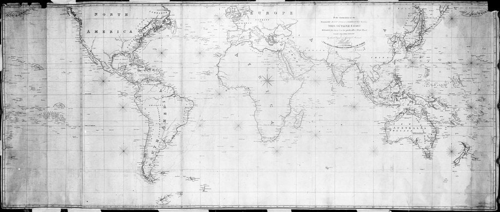 Detail of Outline chart intended for officers to prick off a ship's track by J. W. Norie