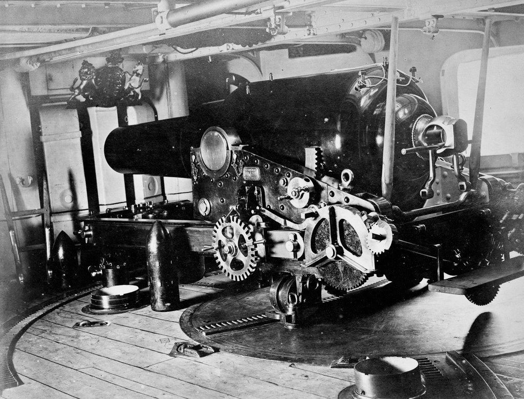 Detail of Photograph of stern 9 inch gun of HMS Shah circa 1878 by unknown