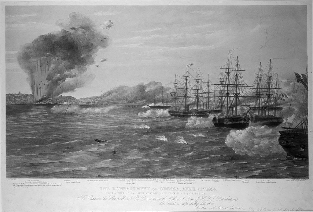 Detail of The Bombardment of Odessa, April 22nd 1854 by Thomas Goldsworth Dutton