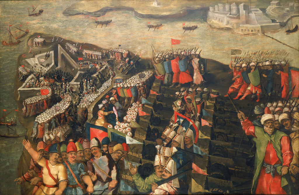 Detail of The Siege of Malta: capture of St Elmo, 23 June 1565 by Matteo Perez d'Aleccio