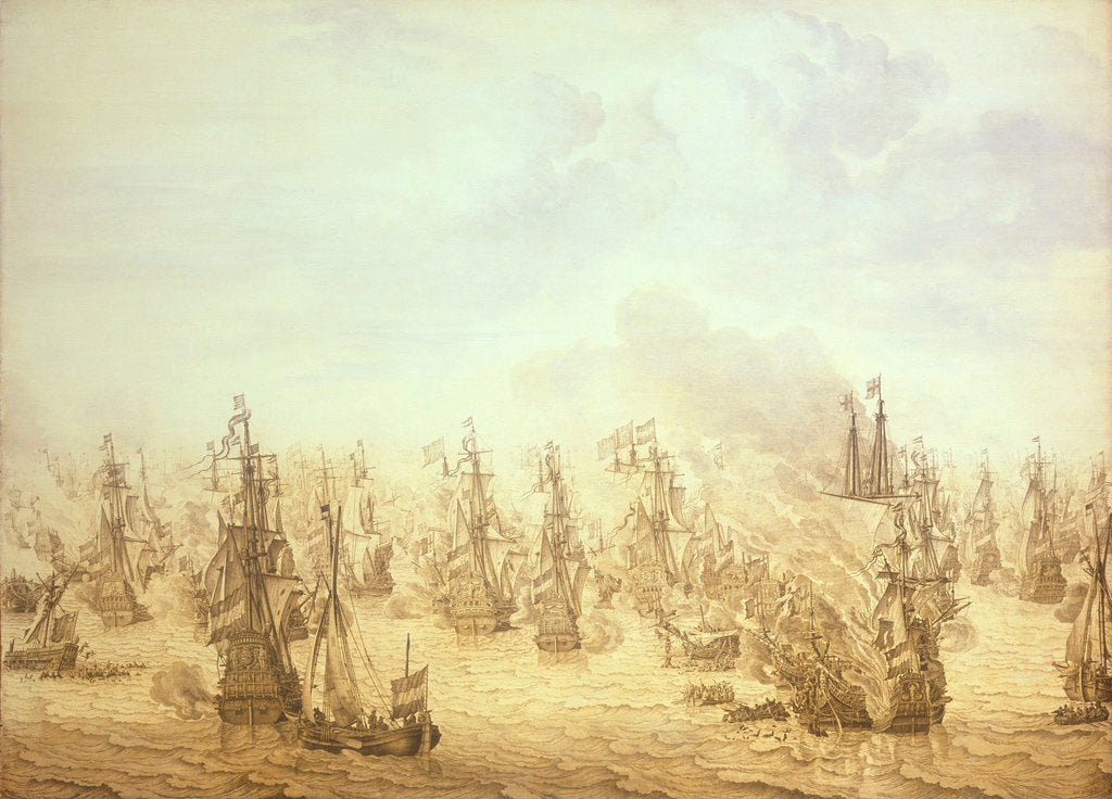 Detail of The Battle of Scheveningen, 10 August 1653 by Willem van de Velde the Elder