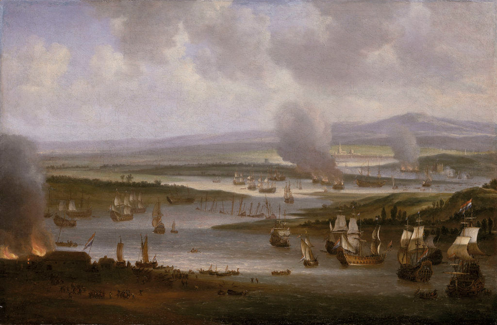 Detail of Dutch ships in the Medway, June 1667 by Willem Schellinks