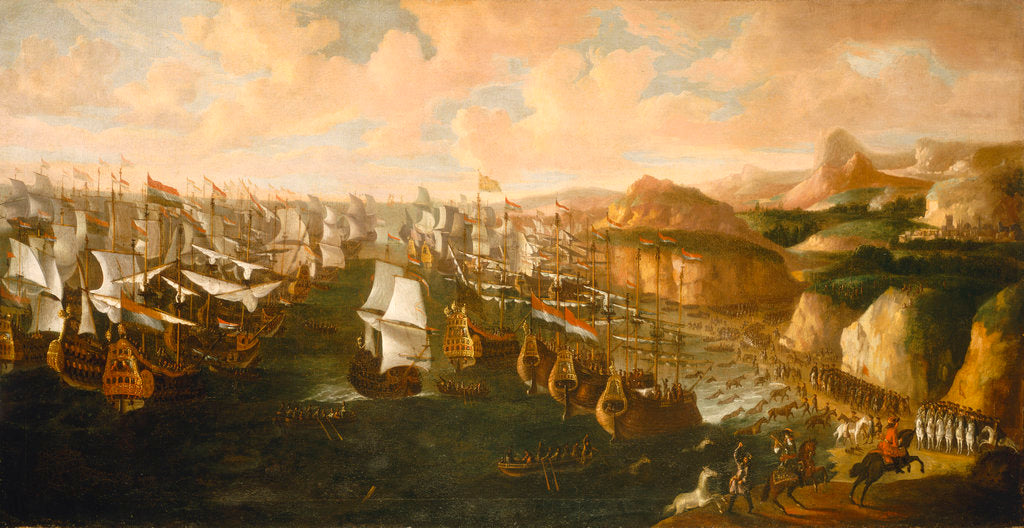 Detail of Landing of William III at Torbay, 5 November 1688 by English School