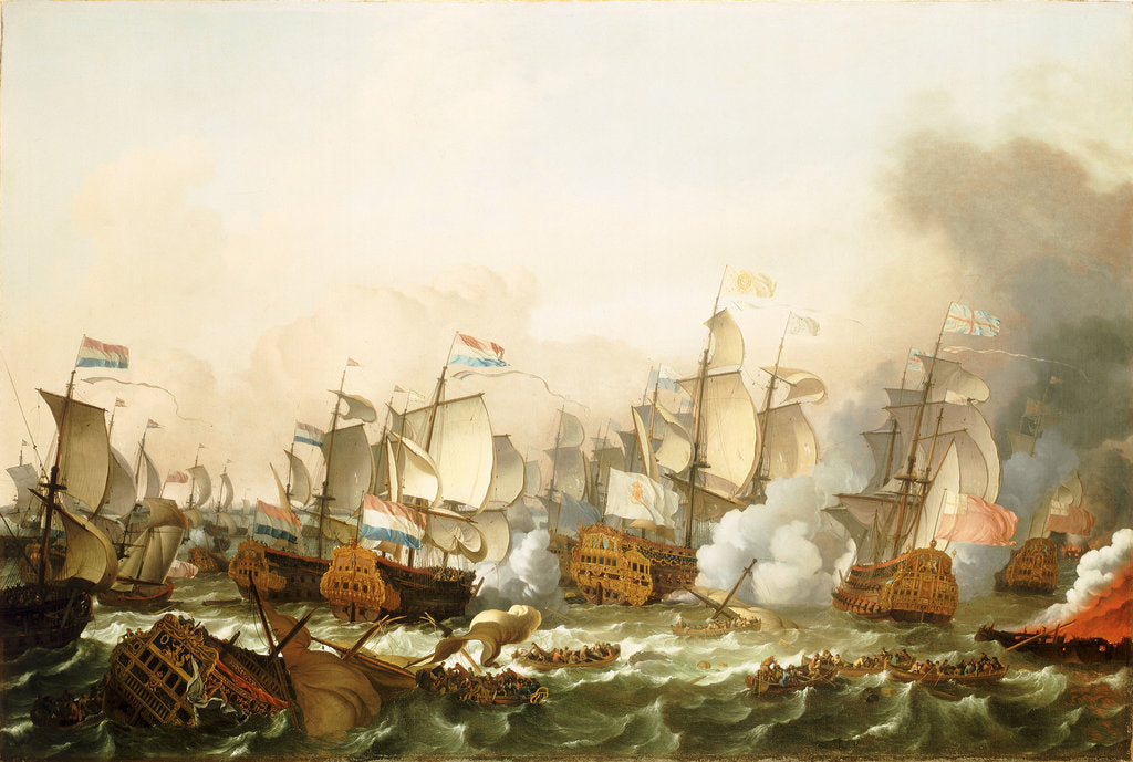 Detail of The Battle of Barfleur, 19 May 1692 by Ludolf Bakhuizen