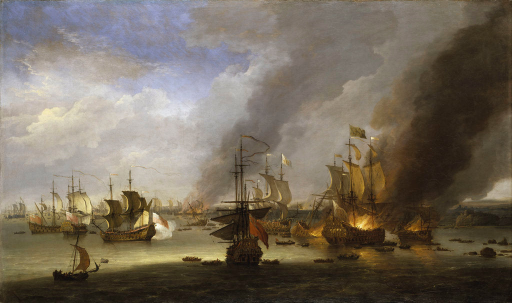 Detail of Destruction of the 'Soleil Royal' at the Battle of La Hogue, 23 May 1692 by Adriaen van Diest