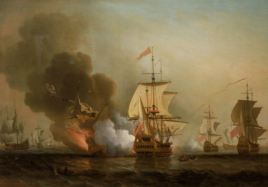 Detail of Action off Cartagena, 28 May 1708 by Samuel Scott