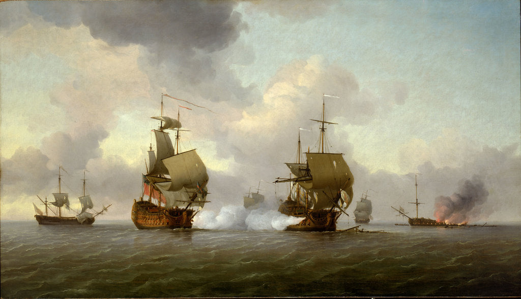 Detail of The capture of the 'Glorioso', 8 October 1747 by Charles Brooking