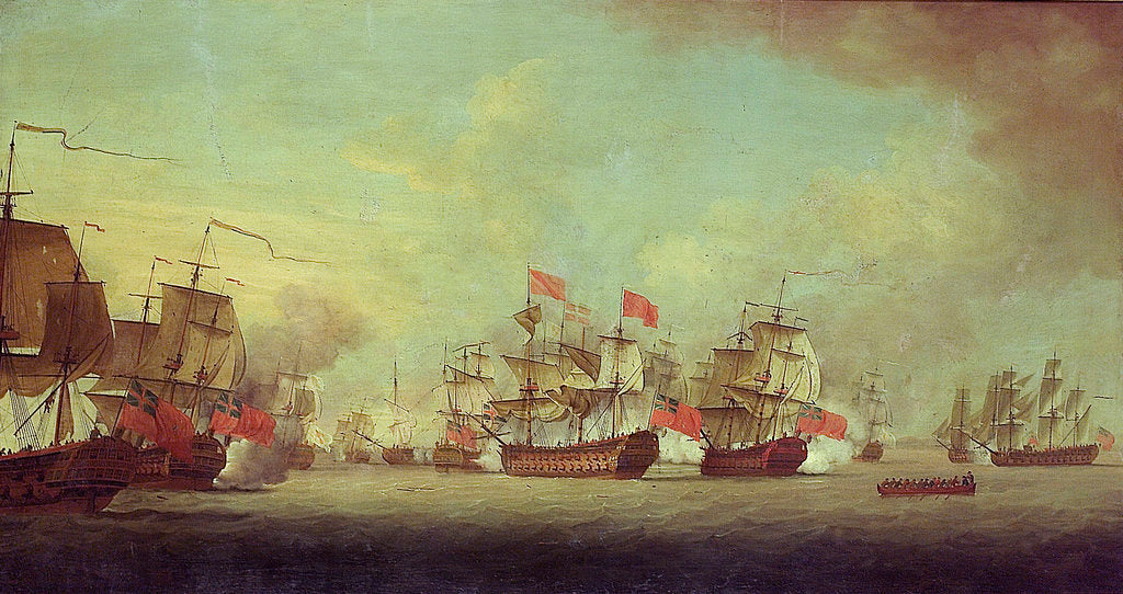 Detail of Knowle's action off Havana by Thomas Craskell