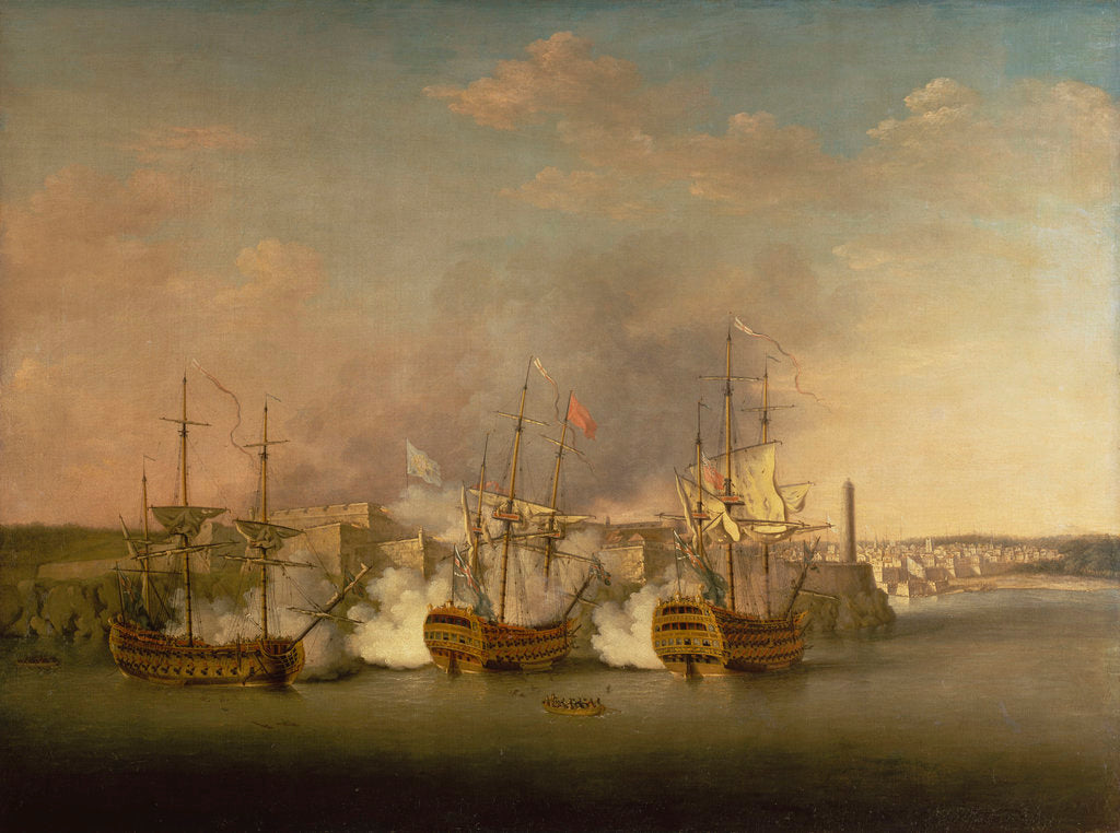 Detail of Bombardment of Morro Castle, 1 July 1762 by Richard Paton