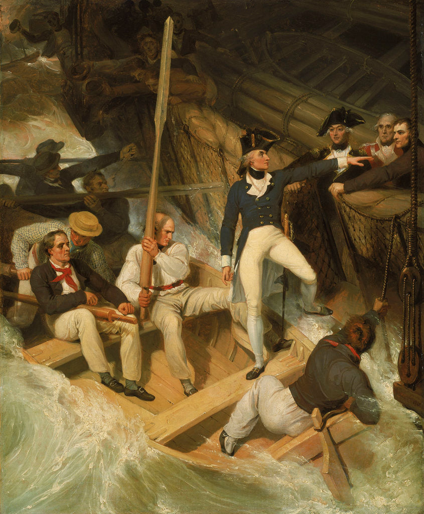 Detail of Nelson boarding a captured ship, 20 November 1777 by Richard Westall