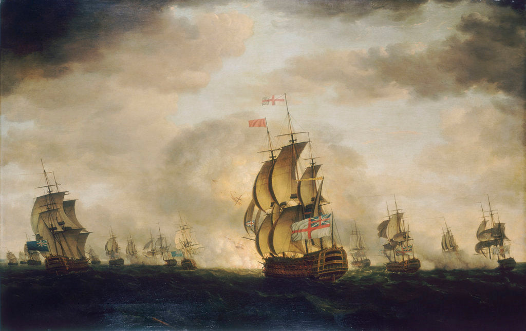 Detail of The Moonlight Battle: the Battle off Cape St Vincent, 16 January 1780 by Francis Holman
