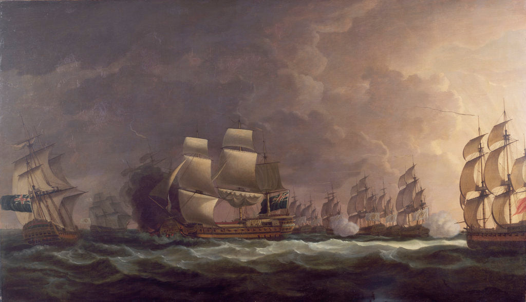 Detail of The Moonlight Battle: the Battle off Cape St Vincent, 16 January 1780 by Dominic Serres the Elder