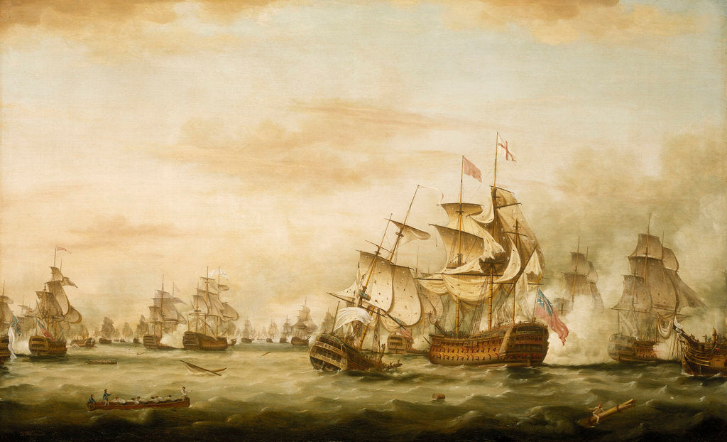 Detail of The Battle of the Saints, 12 April 1782, end of the action by Thomas Whitcombe