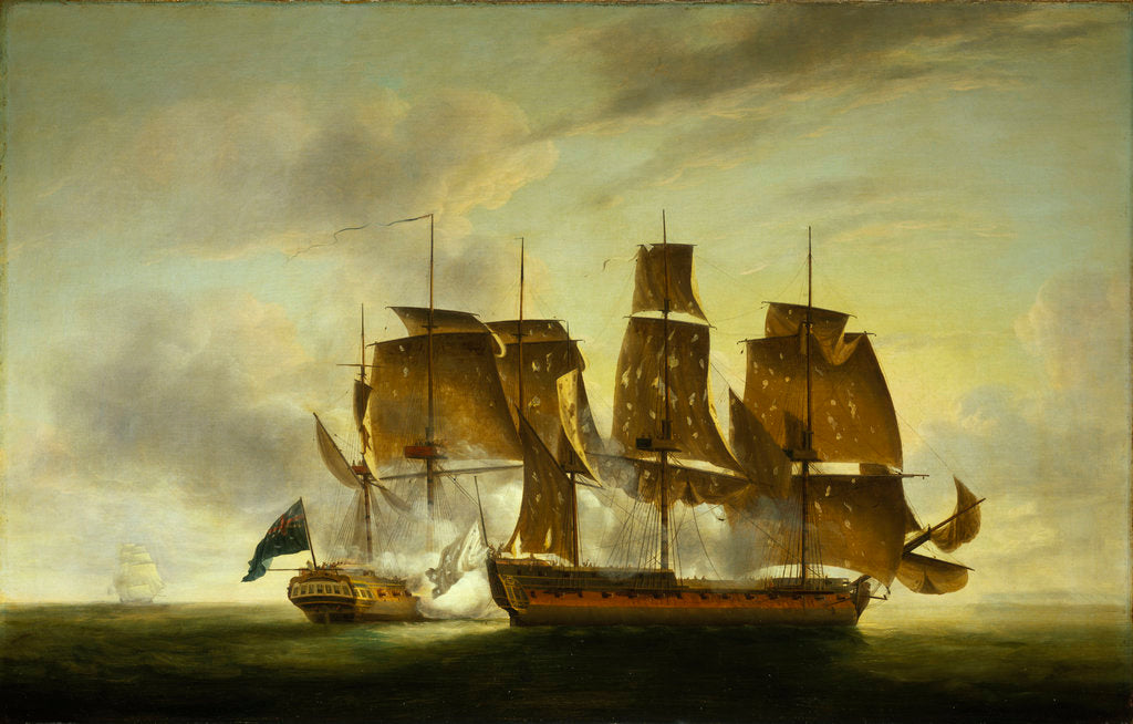 Detail of The capture of the 'Amazone' by HMS 'Santa Margarita', 29 July 1782 by Robert Dodd