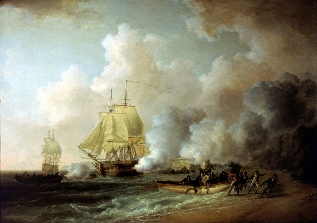 Detail of The capture of Fort Louis, Martinique, 20 March 1794 by William Anderson