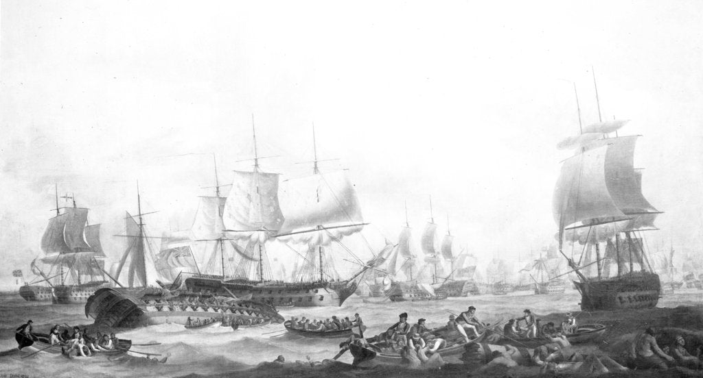 Detail of The Battle of the First of June, 1794 by Robert Dodd