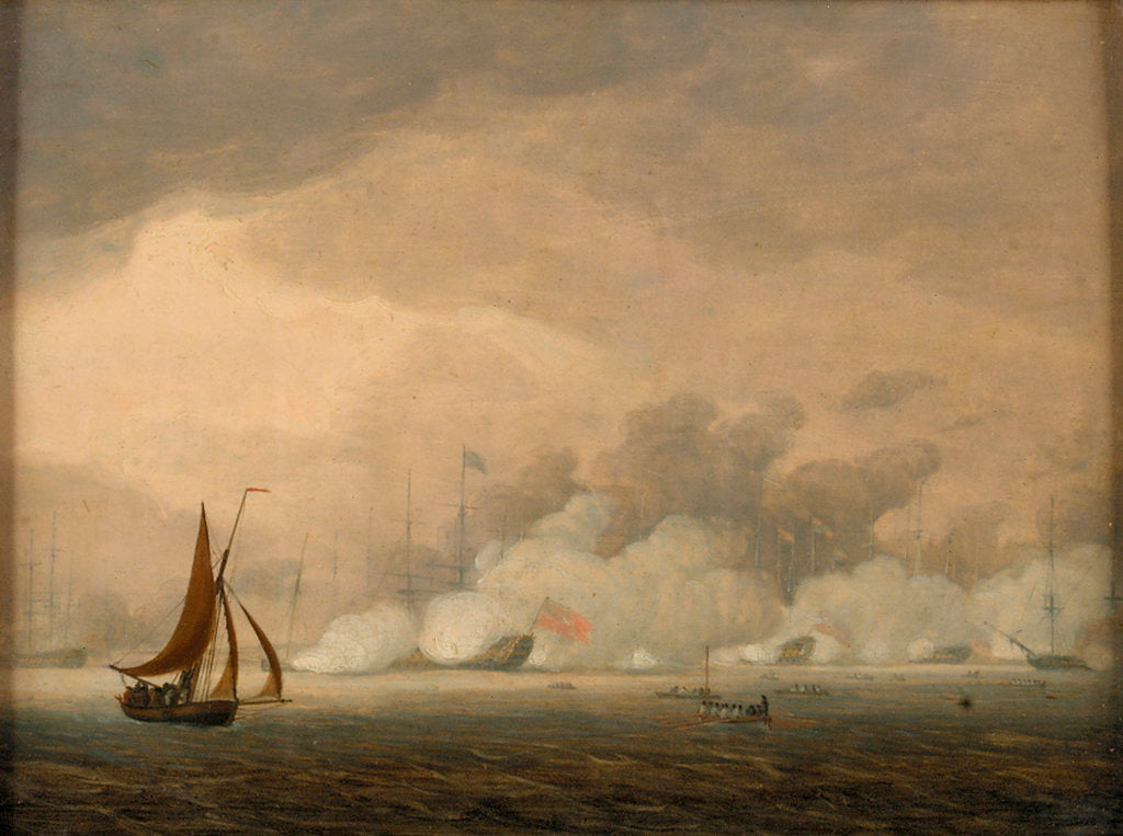 Detail of Royal Visit to the Fleet at Spithead, 26 June 1794 by Robert Cleveley