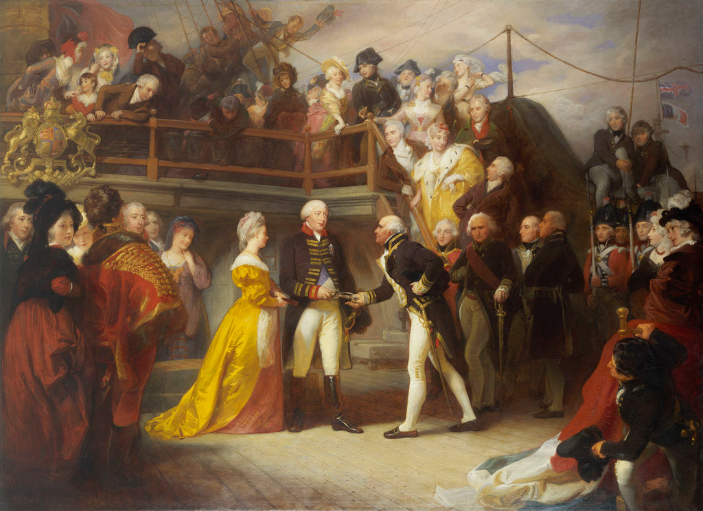Detail of Visit of George III to Howe's Flagship, the 'Queen Charlotte', 26 June 1794 by Henry Perronet Briggs