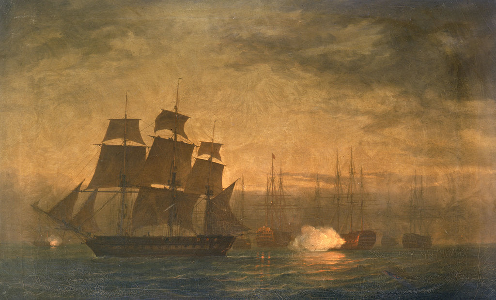 Detail of Escape of HMS 'Clyde' from the Nore mutiny, 30 May 1797 by William Joy