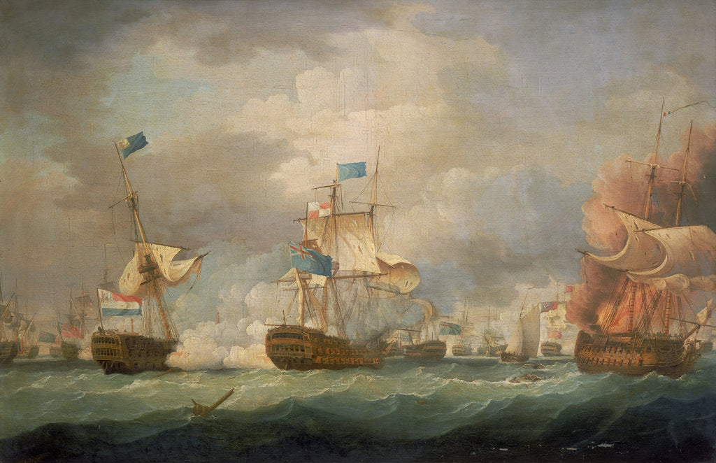 Detail of The Battle of Camperdown, 11 October 1797 by Thomas Whitcombe
