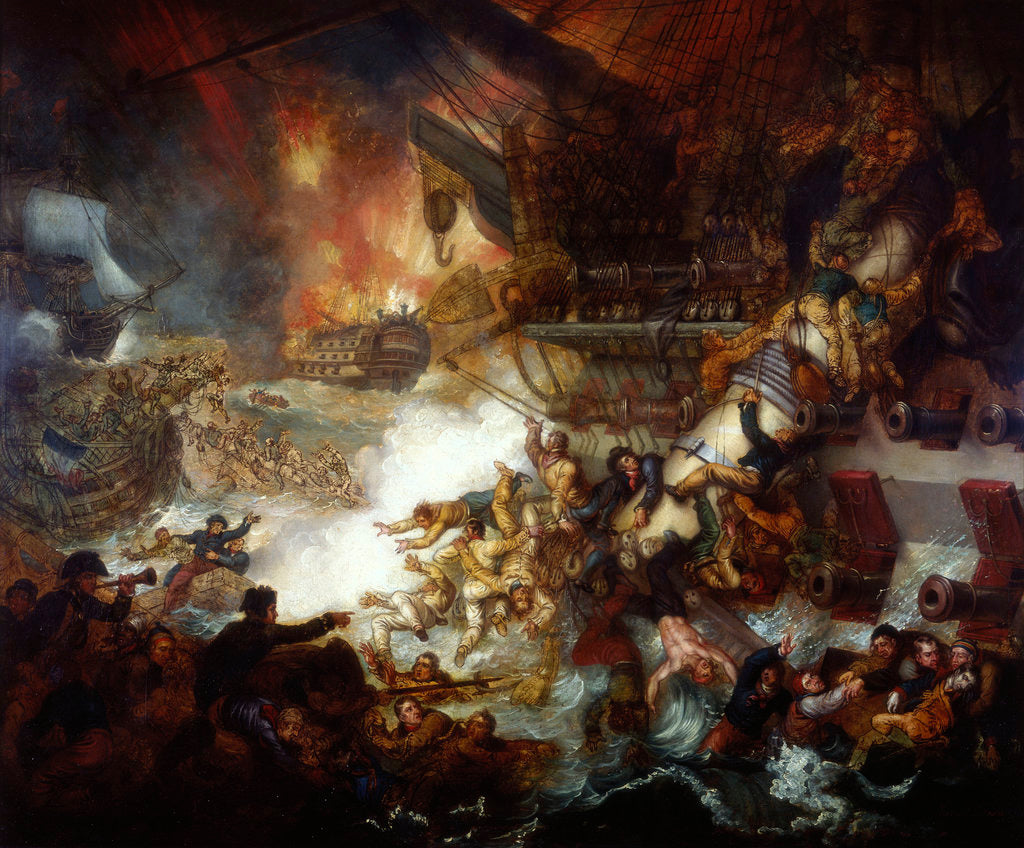 Detail of The Battle of the Nile: Destruction of 'L'Orient', 1 August 1798 by Mather Brown