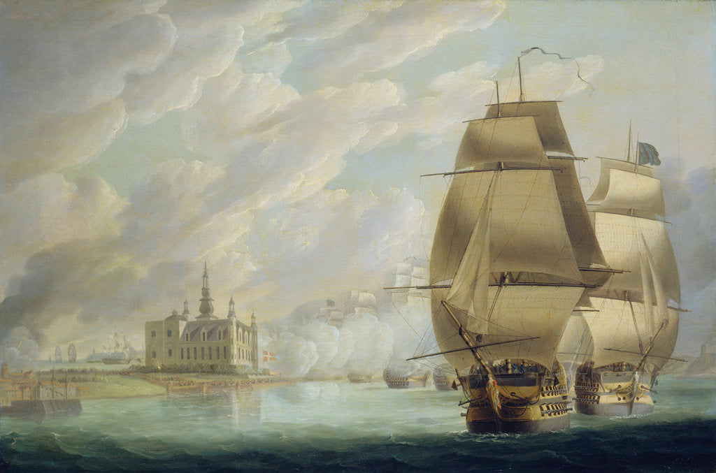 Detail of Nelson forcing the passage of the sound, 30 March 1801, prior to the Battle of Copenhagen by Robert Dodd