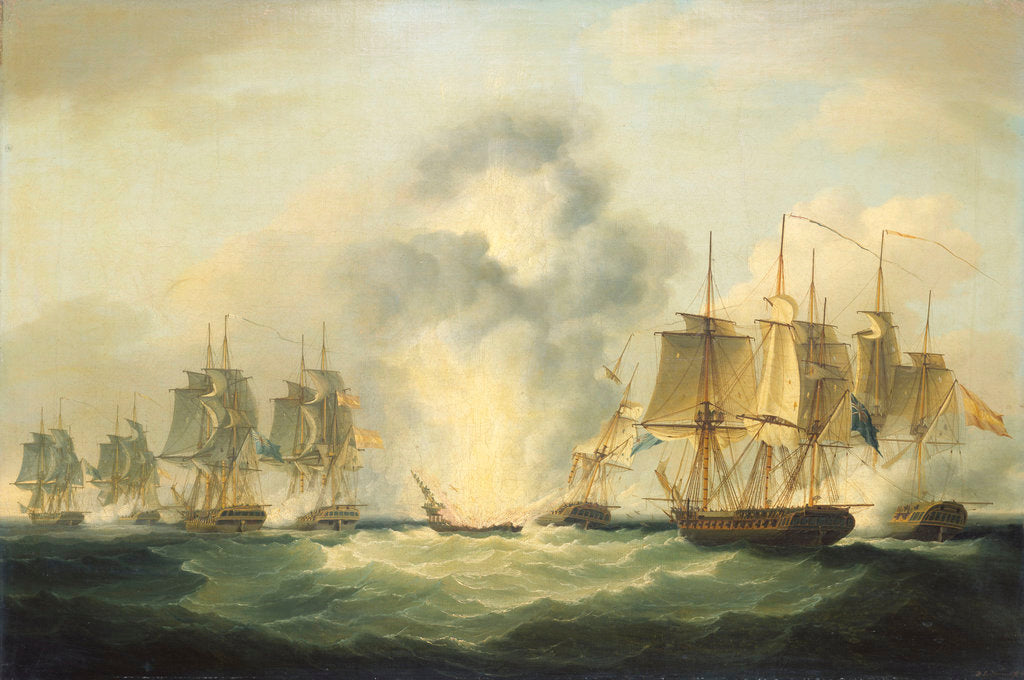 Detail of Four frigates capturing Spanish treasure ships, 5 October 1804 by Francis Sartorius