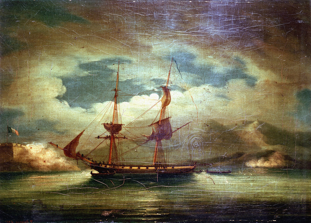 Detail of Cutting out the 'Curieux' at Martinique, 3 February 1804 by Francis Sartorius