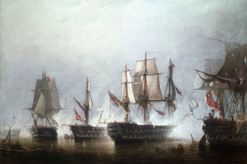 Detail of The Battle of Trafalgar, 21 October 1805 by Richard Henry Nibbs