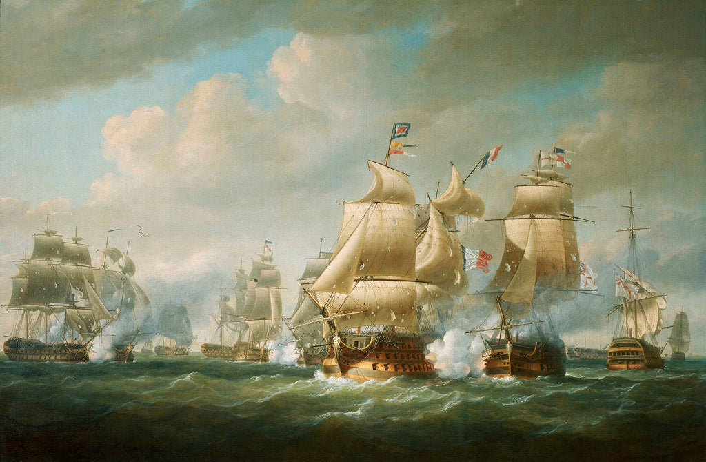 Detail of Duckworth's action off San Domingo, 6 February 1806 by Nicholas Pocock