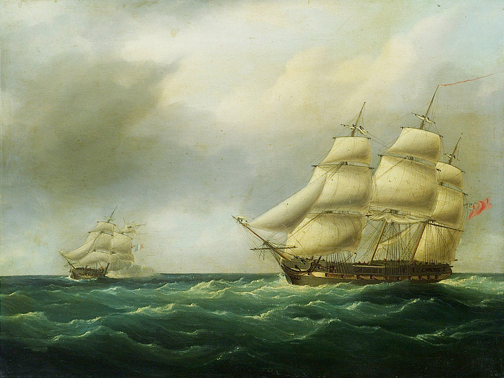Detail of Action between HMS 'Hydra' and 'Furet', 27 February 1806 by British School