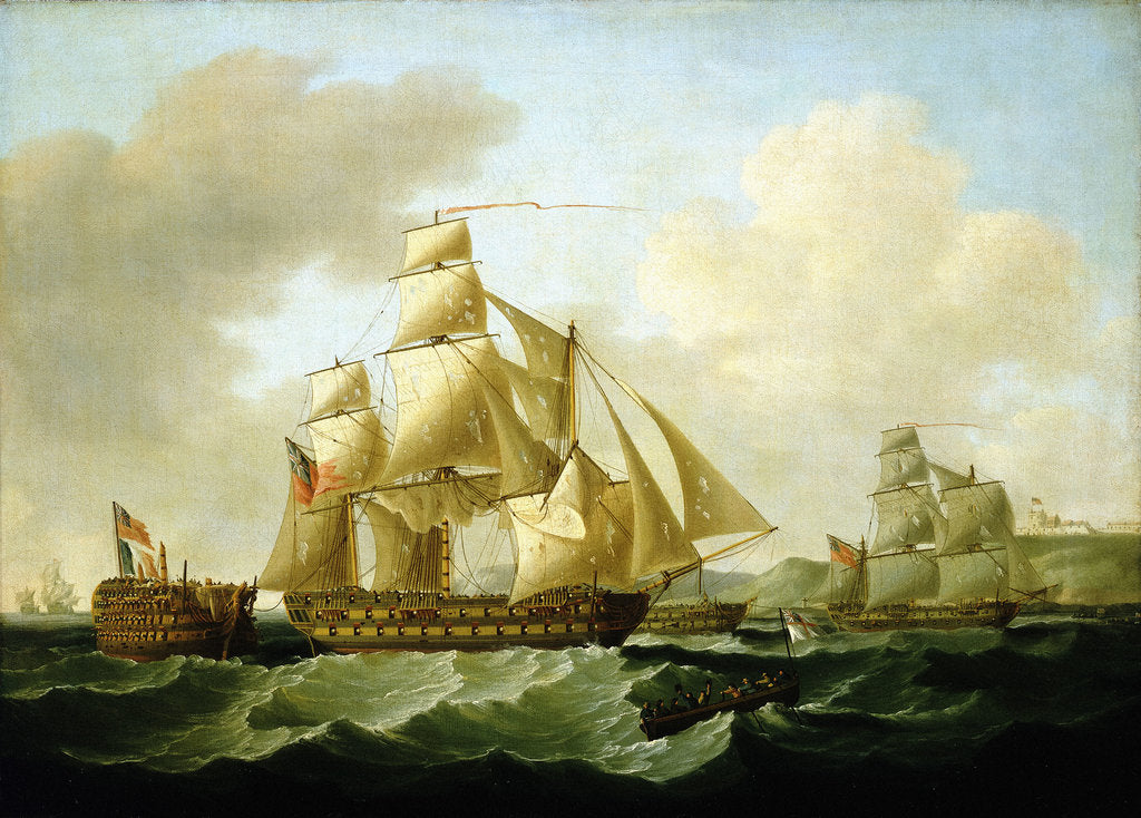 Detail of Strachan's action off Rochefort, 25 September 1806: bringing Home the Prizes by Francis Sartorius