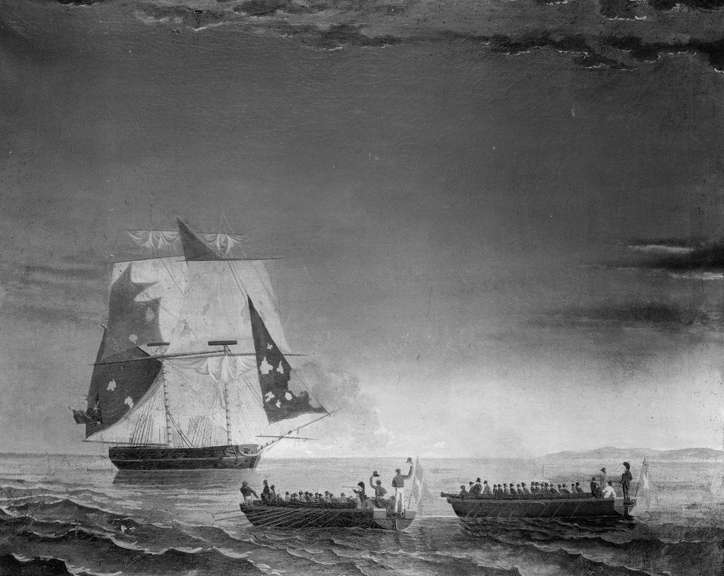 Detail of The capture of HMS 'Tickler', 4 June 1808 by British School