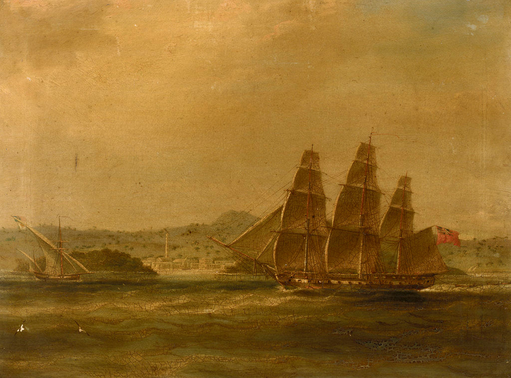 Detail of HMS 'Mercury' takes 'La Pugliese' in Barletta, 7 September 1809 by William John Huggins