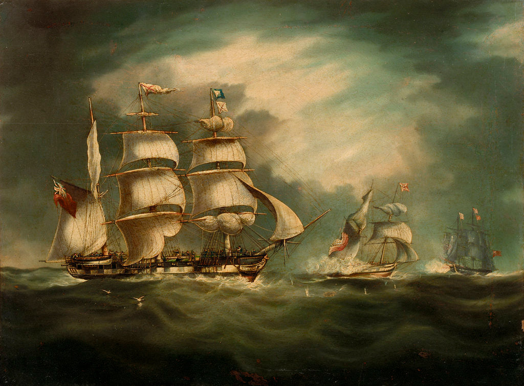 Detail of Capture of the 'Gypsy', 30 April 1812 by Thomas Buttersworth