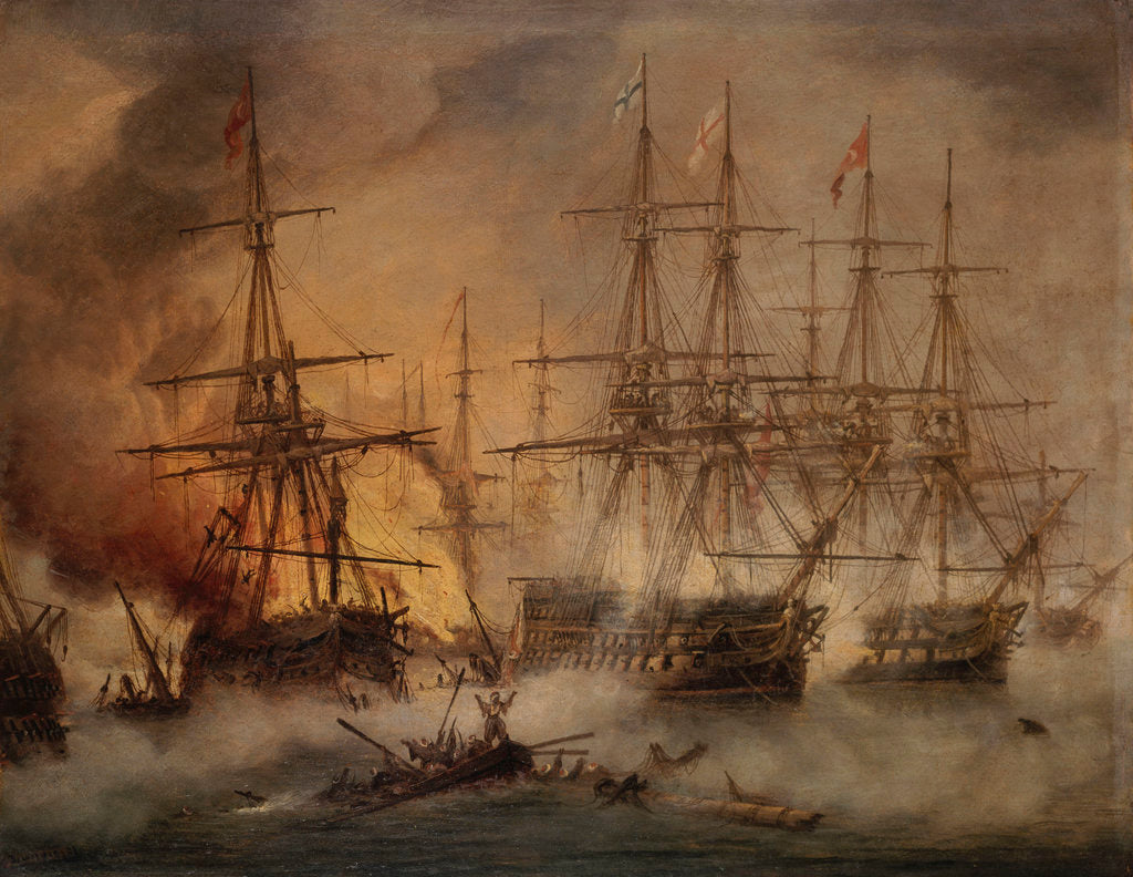Detail of The Battle of Navarino, 20 October 1827 by Thomas Luny