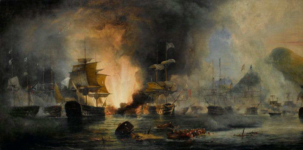 Detail of The Battle of Navarino, 20 October 1827 by George Philip Reinagle