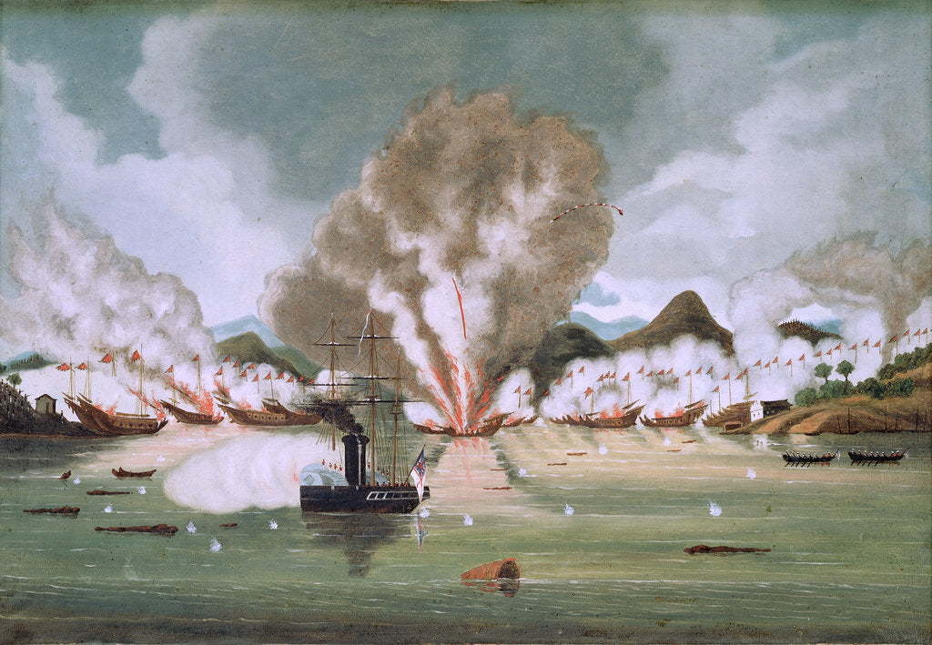 Detail of Destruction of Chui Apoo's pirate fleet, 30 September 1849 by Nam-Sing