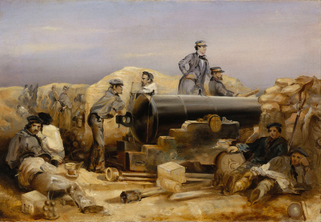 Detail of The 'Diamond' battery at the siege of Sebastopol, 15 December 1854 by William Simpson