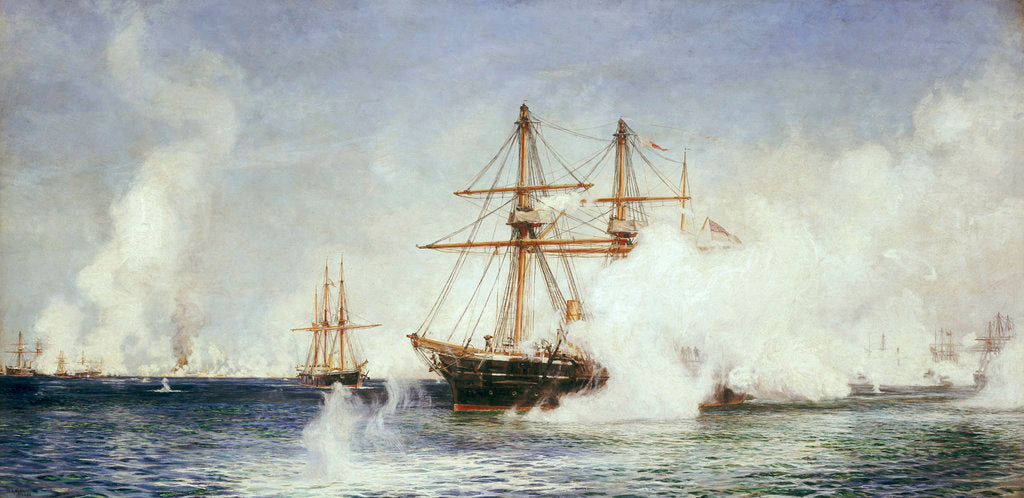 Detail of HMS 'Condor' at the bombardment of Alexandria, 11 July 1882 by William Lionel Wyllie