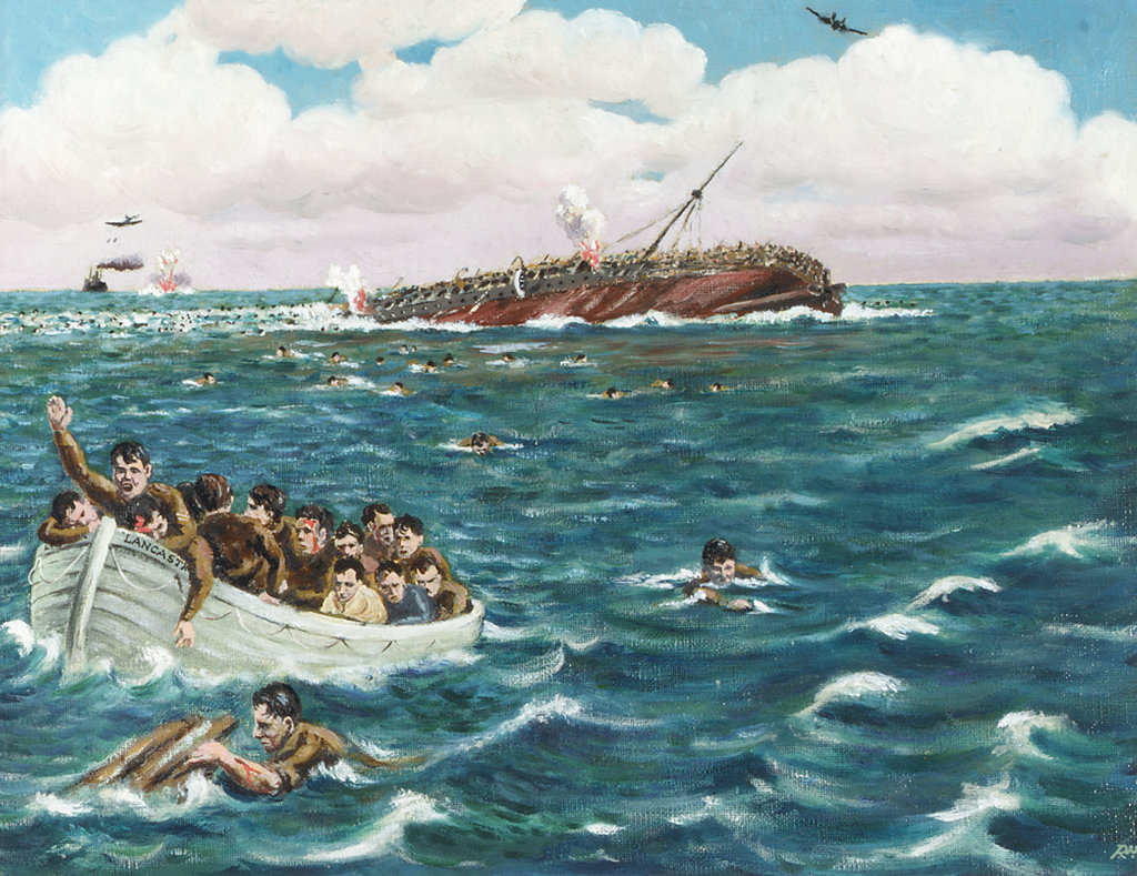 Detail of Sinking of the 'Lancastria', 17 June 1940 by Robert W. May