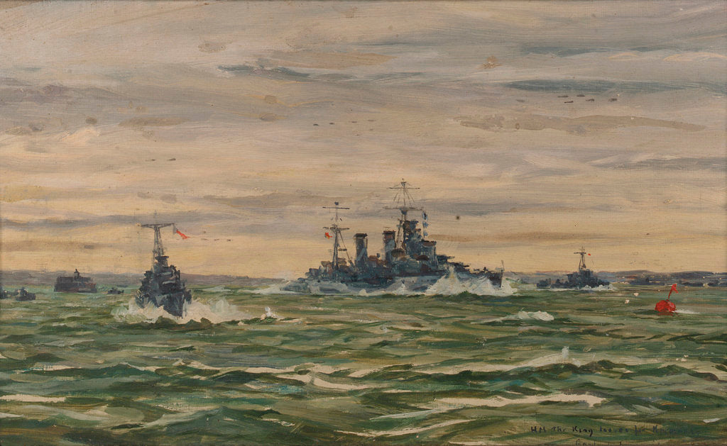 Detail of His Majesty the King leaves for Normandy in HMS 'Arethusa', 16 June 1944 by Lieutenant-Commander Rowland John Robb Langmaid
