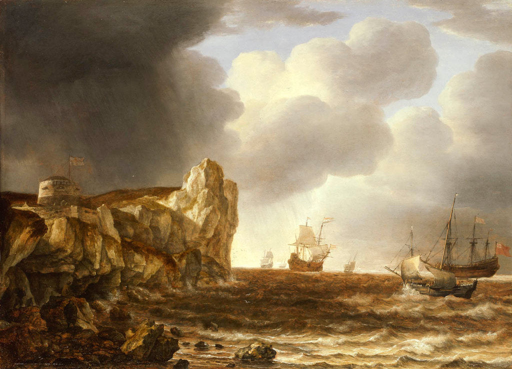 Detail of Shipping off the English coast by Simon de Vlieger