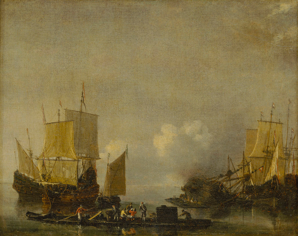 Detail of Ships being repaired by Reinier Nooms