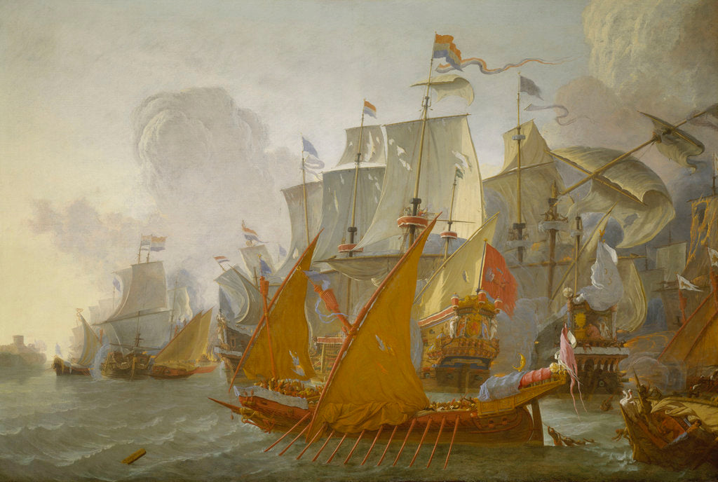 Detail of Action between the Dutch fleet and barbary pirates by Lieve Pietersz Verschuier